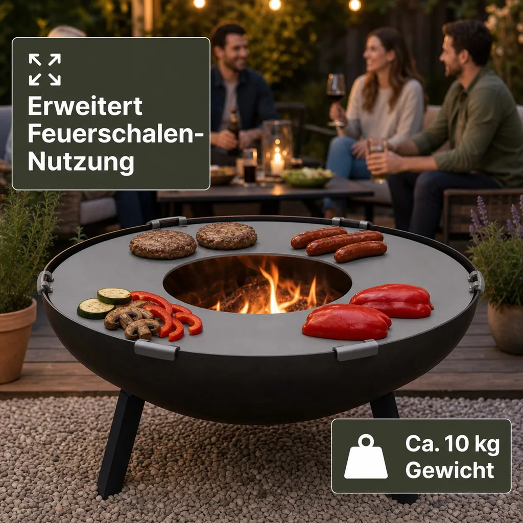 Grillplatte Feuerschale Edelstahl 78 cm