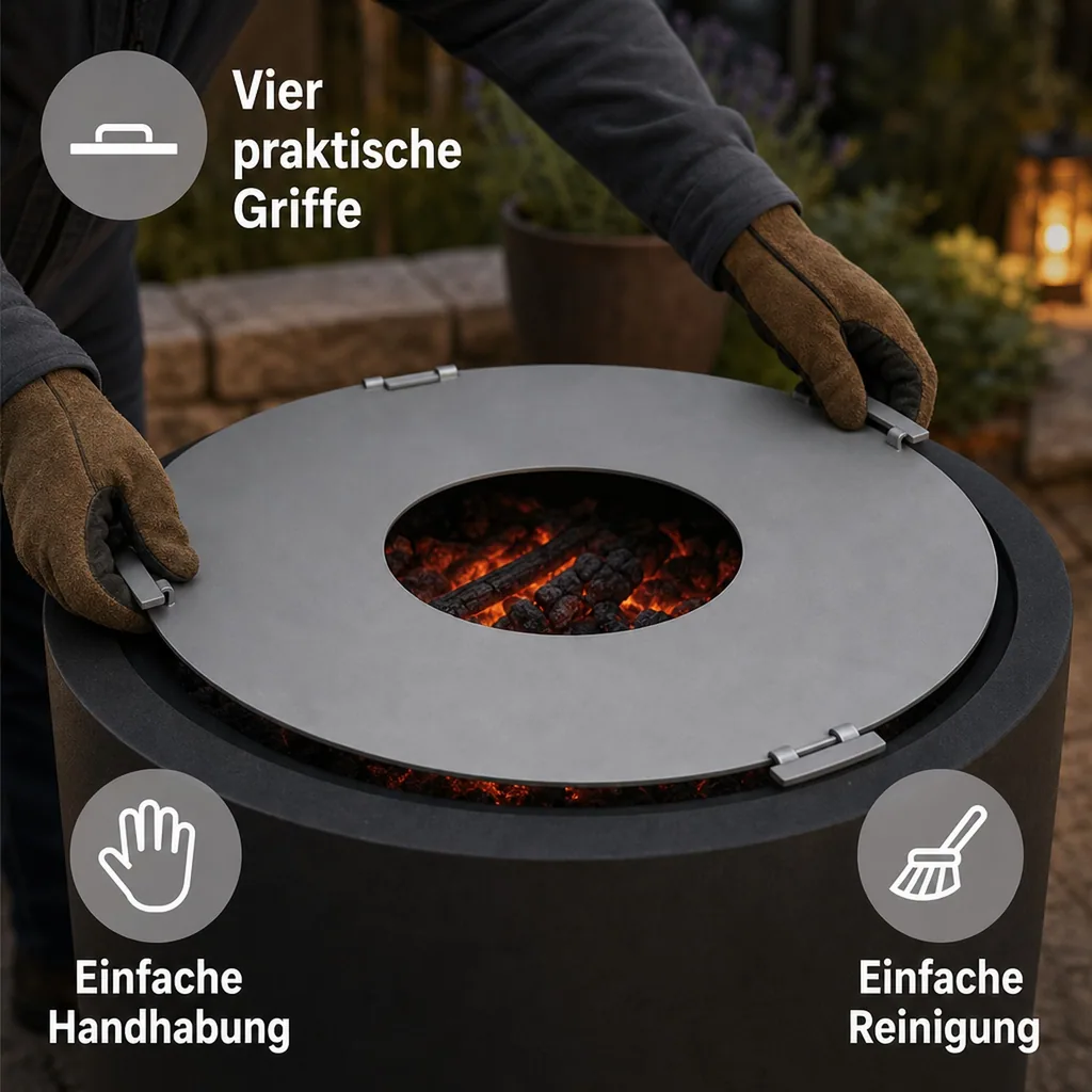 Grillplatte Feuerschale Edelstahl 78 cm