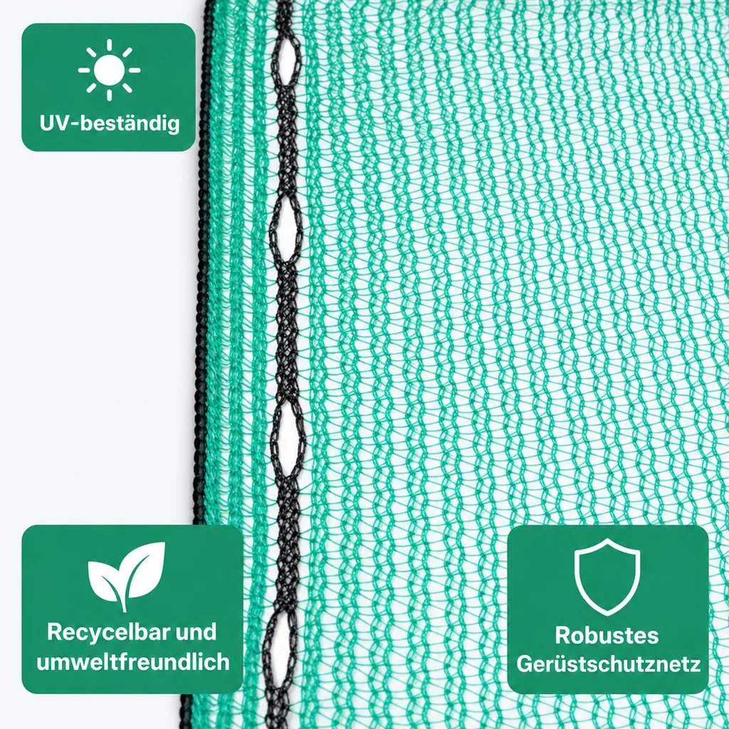 Gerüstschutznetz, 2,57 x 100 m, grün, 50g/m², robust, HDPE