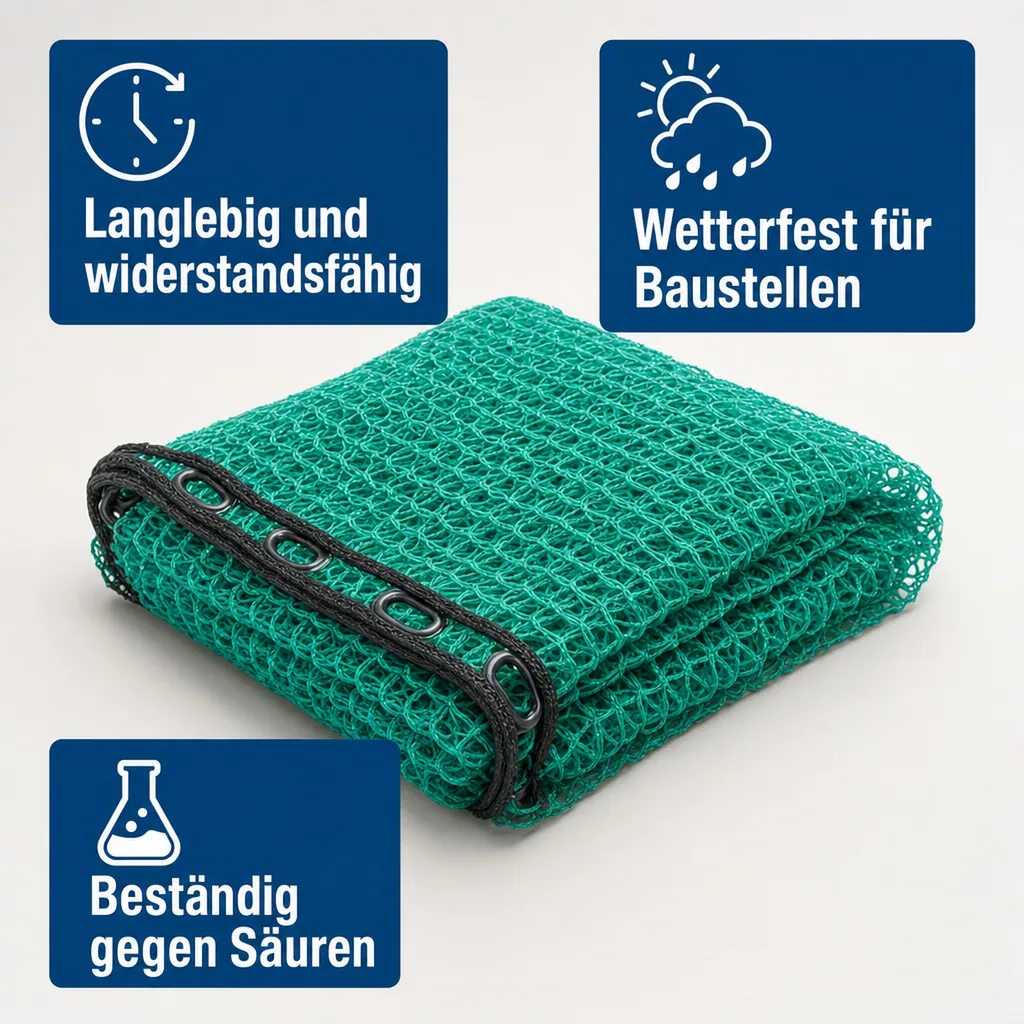 Gerüstschutznetz, 2,57 x 100 m, grün, 50g/m², robust, HDPE