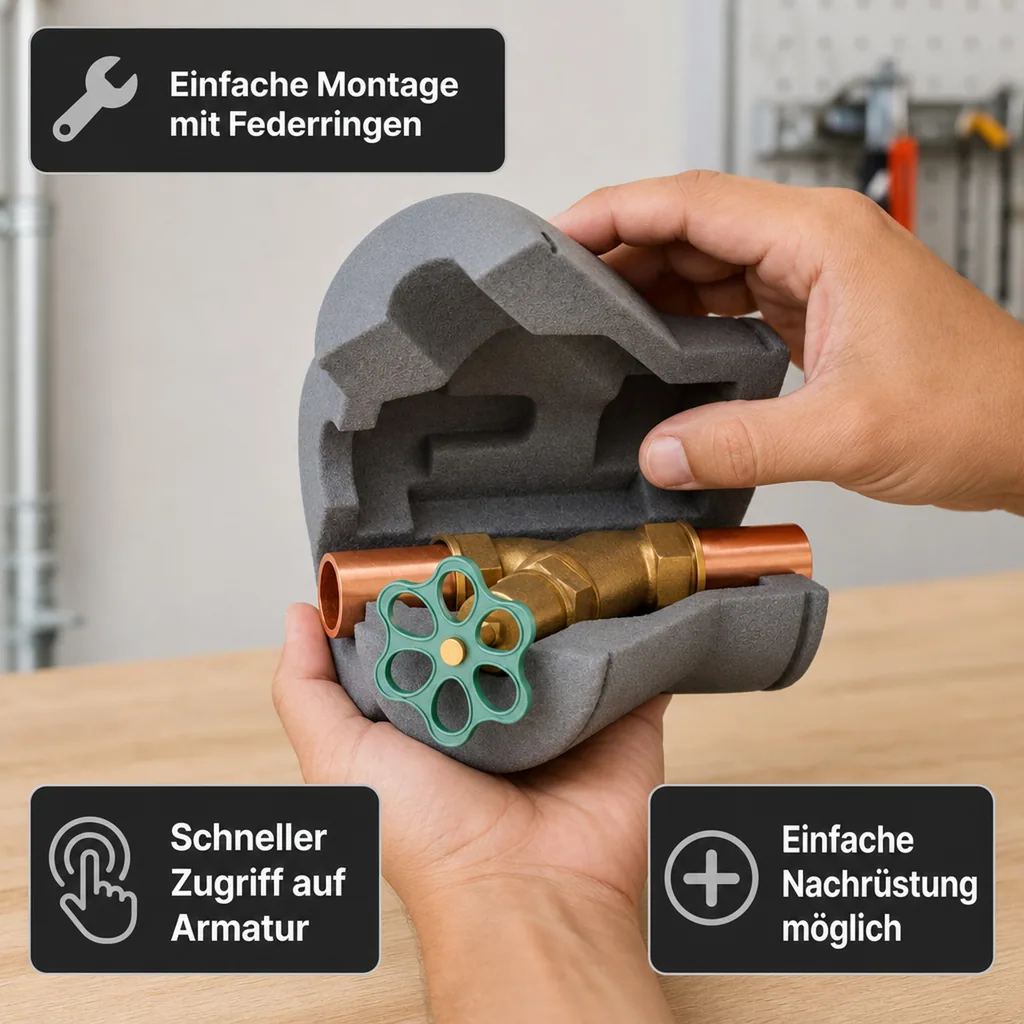Ventilisolierung, Schrägsitzventil DN 40, Armaturen Isolierung, PE Isolierung