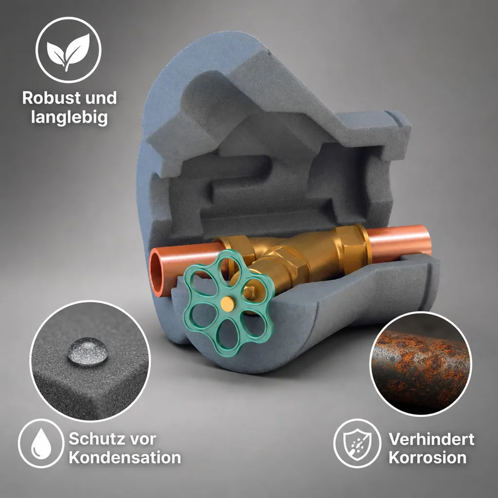 Ventilisolierung, Schrägsitzventil DN 40, Armaturen Isolierung, PE Isolierung