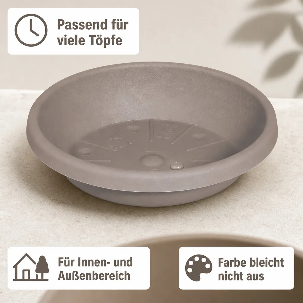 Blumentopfuntersetzer CYLINDRO ca. Ø 21 cm taupe