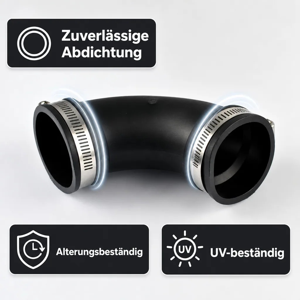 Flexible Fittings, Bogen 2"/63mm, PVC Elastomer Rohrverbinder