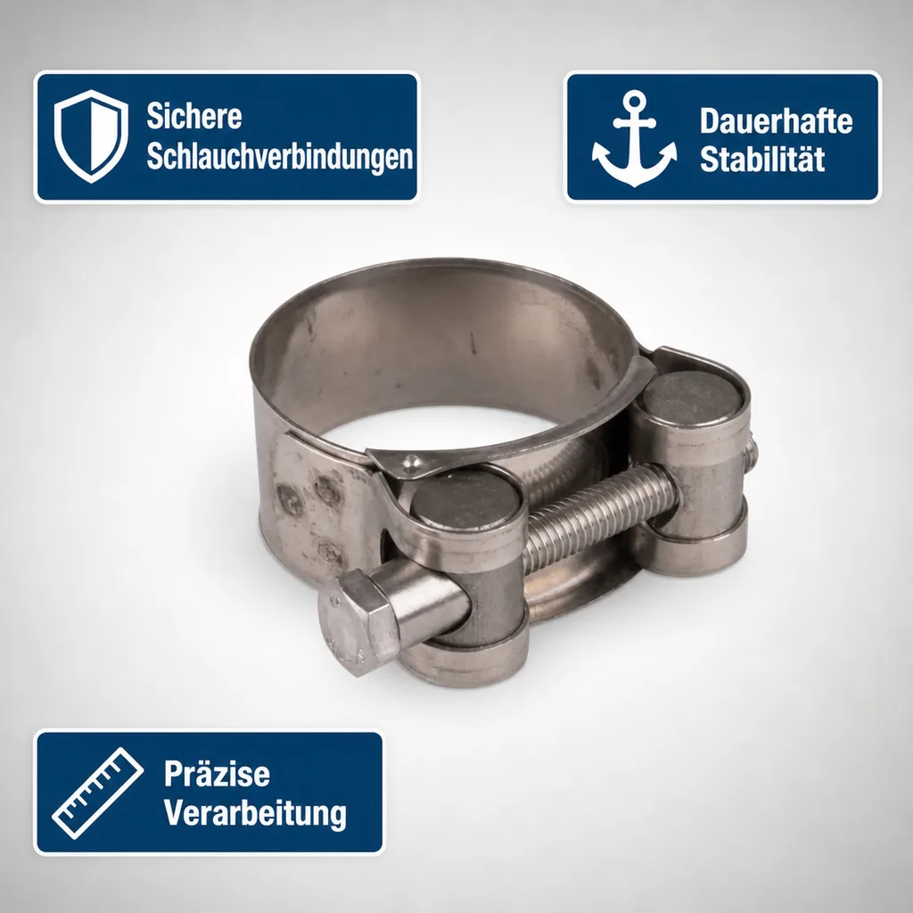 Schlauchschellen, Gelenkbolzenschellen 149-162mm, W2 Edelstahl, Spannbackenschellen
