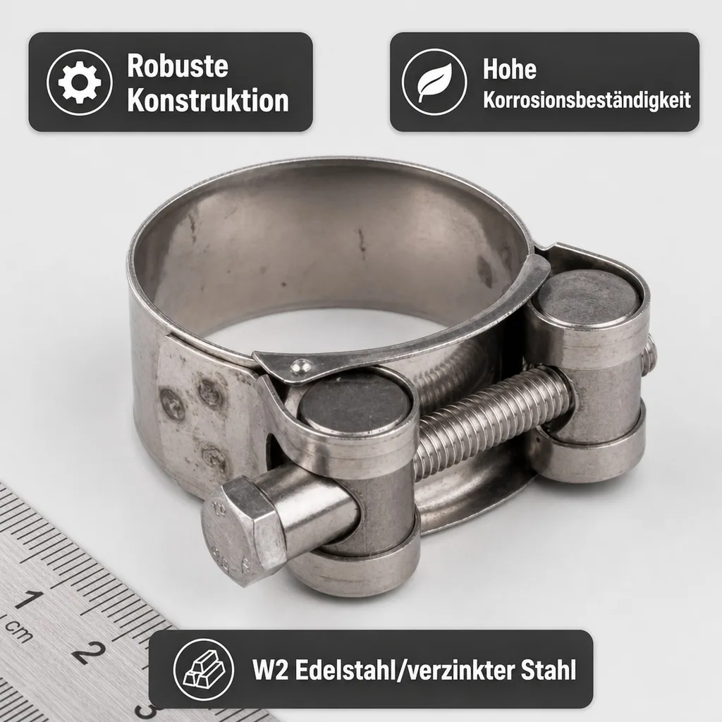 Schlauchschellen, Gelenkbolzenschellen 149-162mm, W2 Edelstahl, Spannbackenschellen