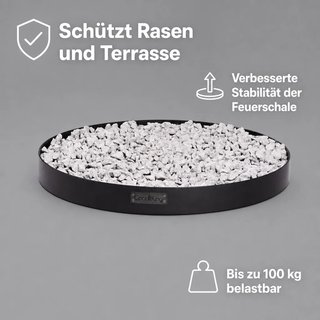 Feuerkorb Unterlage, Feuerschalenbasis rund 60 cm, Naturstahl