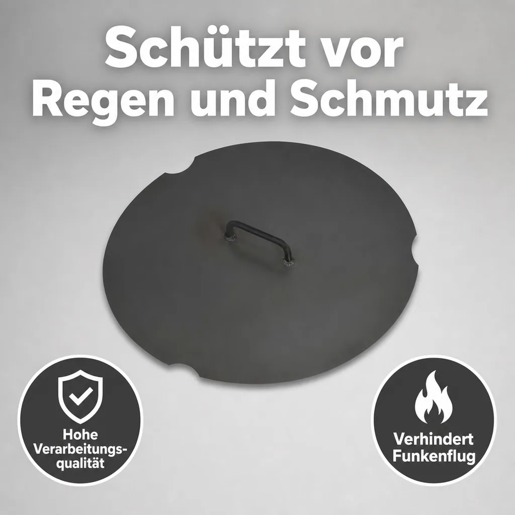 Feuerschalenabdeckung 62cm, Deckel für Feuerschale Stahl