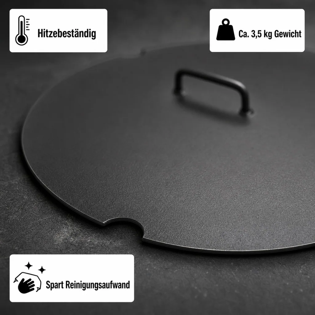 Feuerschalenabdeckung 62cm, Deckel für Feuerschale Stahl