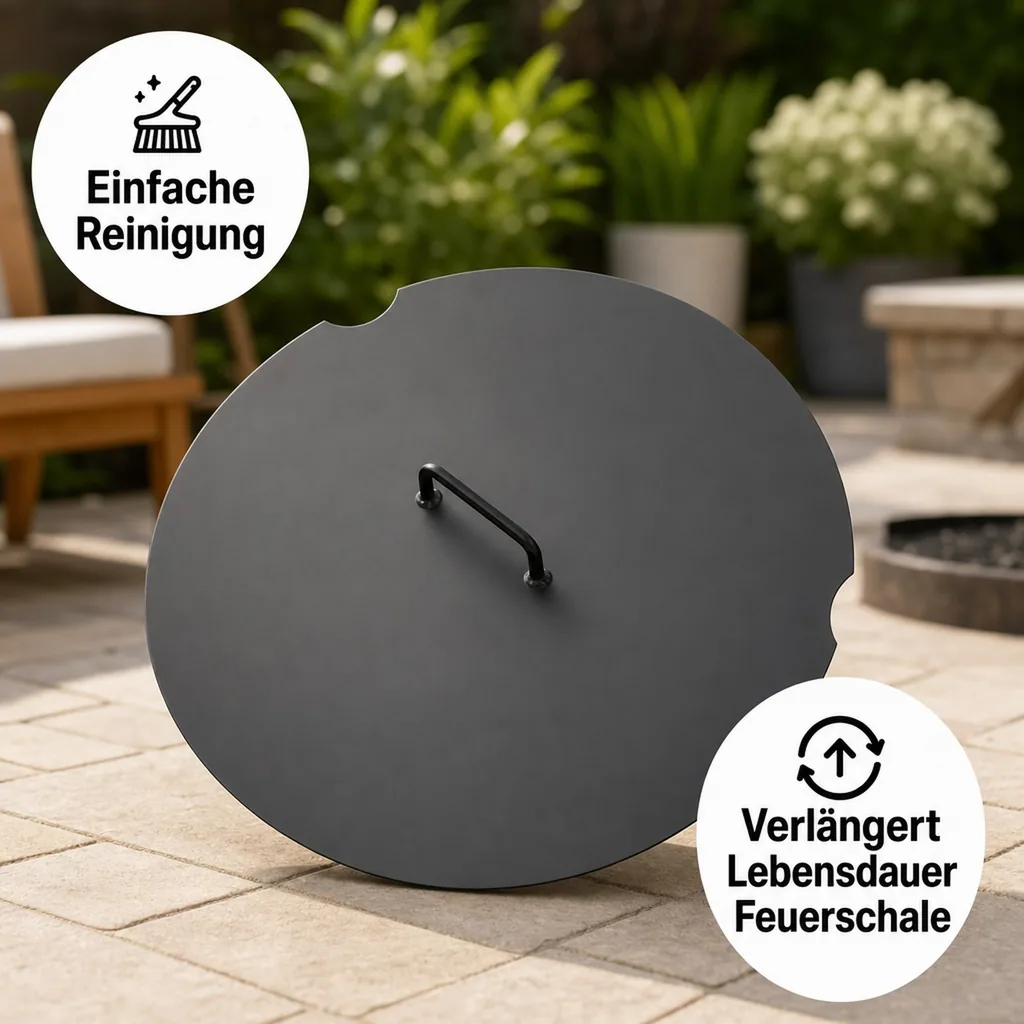 Feuerschalenabdeckung 62cm, Deckel für Feuerschale Stahl
