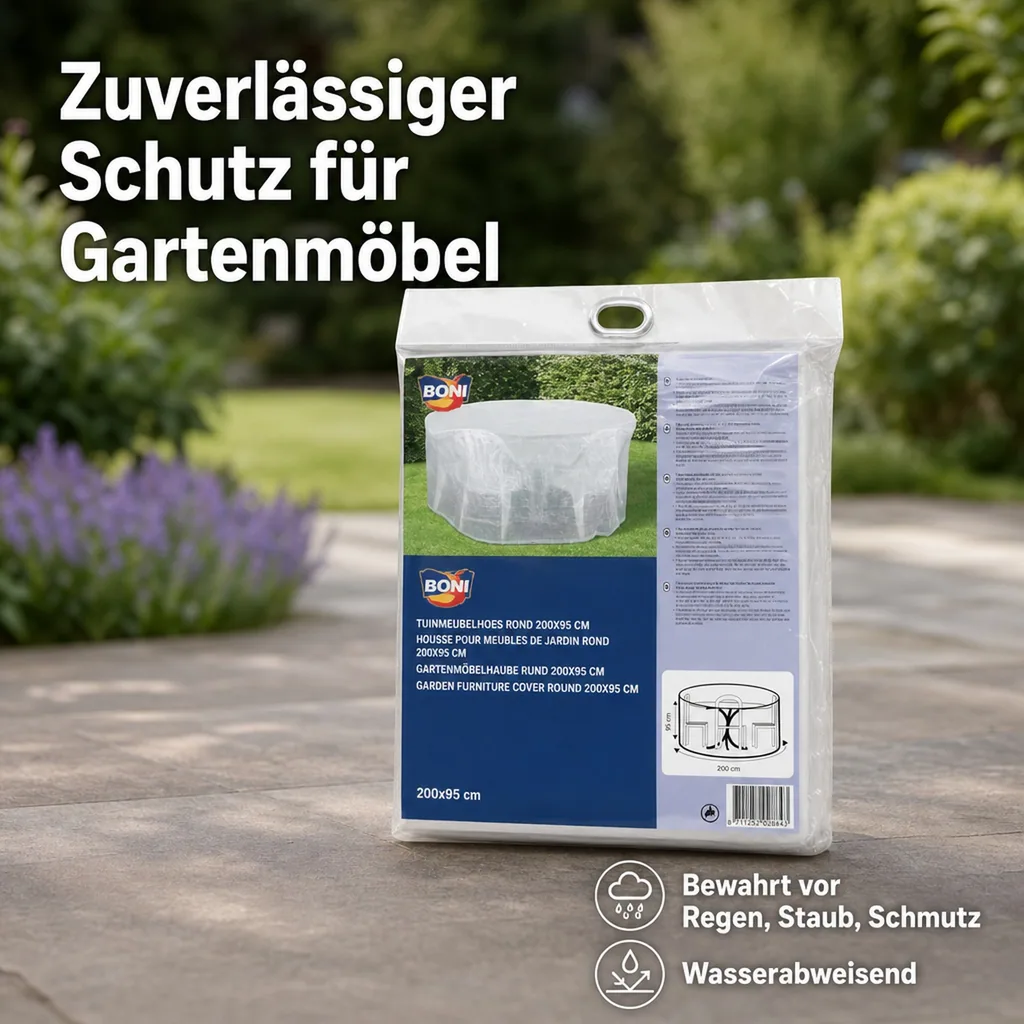 Schutzhülle Gartenmöbel, transparent, Sitzgruppe Abdeckung, 200x95 cm