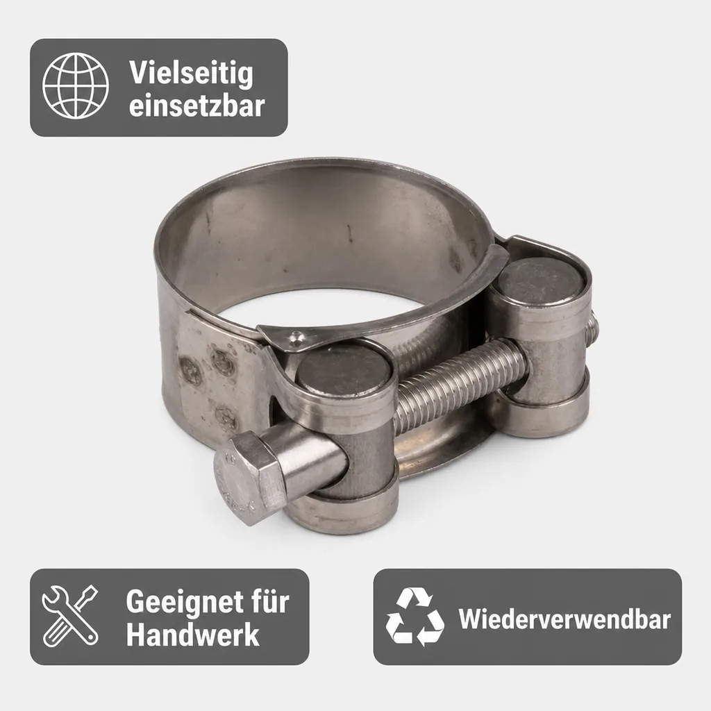 Gelenkbolzenschelle 121-130mm, Spannbackenschelle, Schlauchschelle DIN 3017