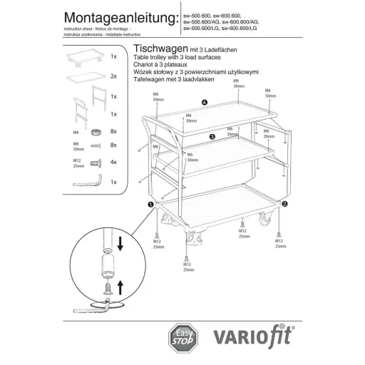 Tischwagen 250 kg, Werkstattwagen, Transportwagen