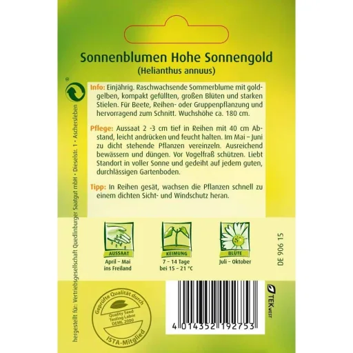Sonnenblumen Samen, Sonnengold, gefüllte Sonnenblume kaufen