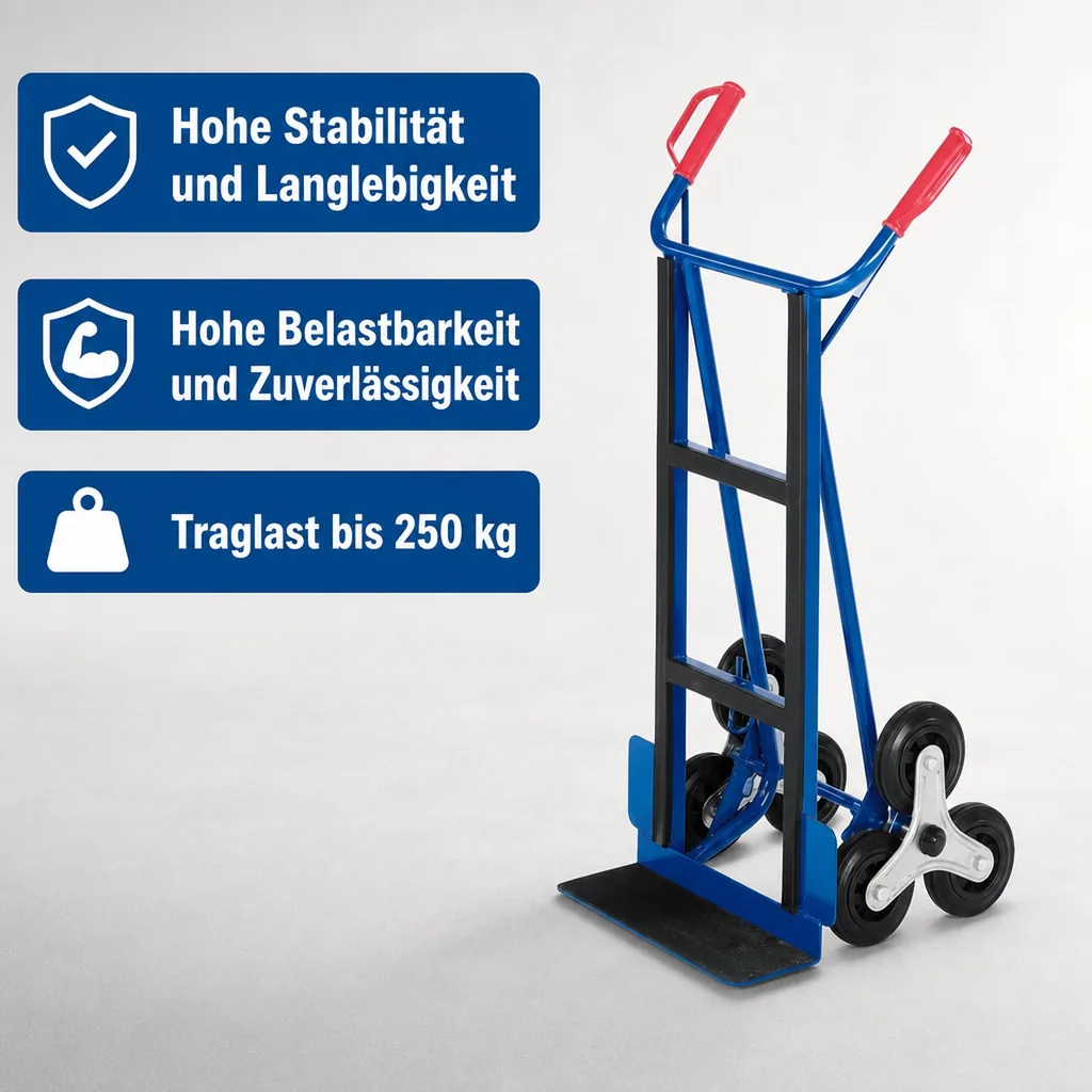 Gerätekarre 250 kg, Stahlrohr, Radsterne, Gummibereifung