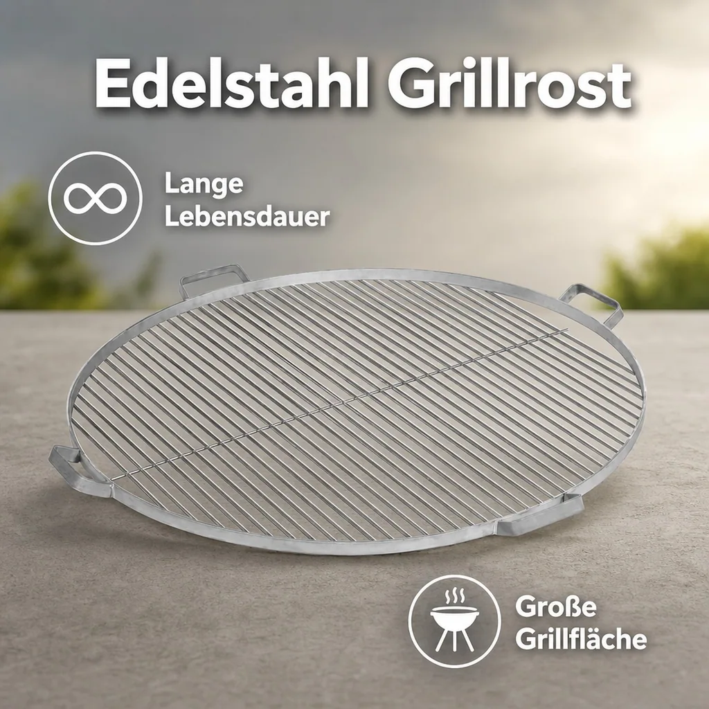 Grillrost 60 cm, Edelstahl, Feuerschale Grillrost