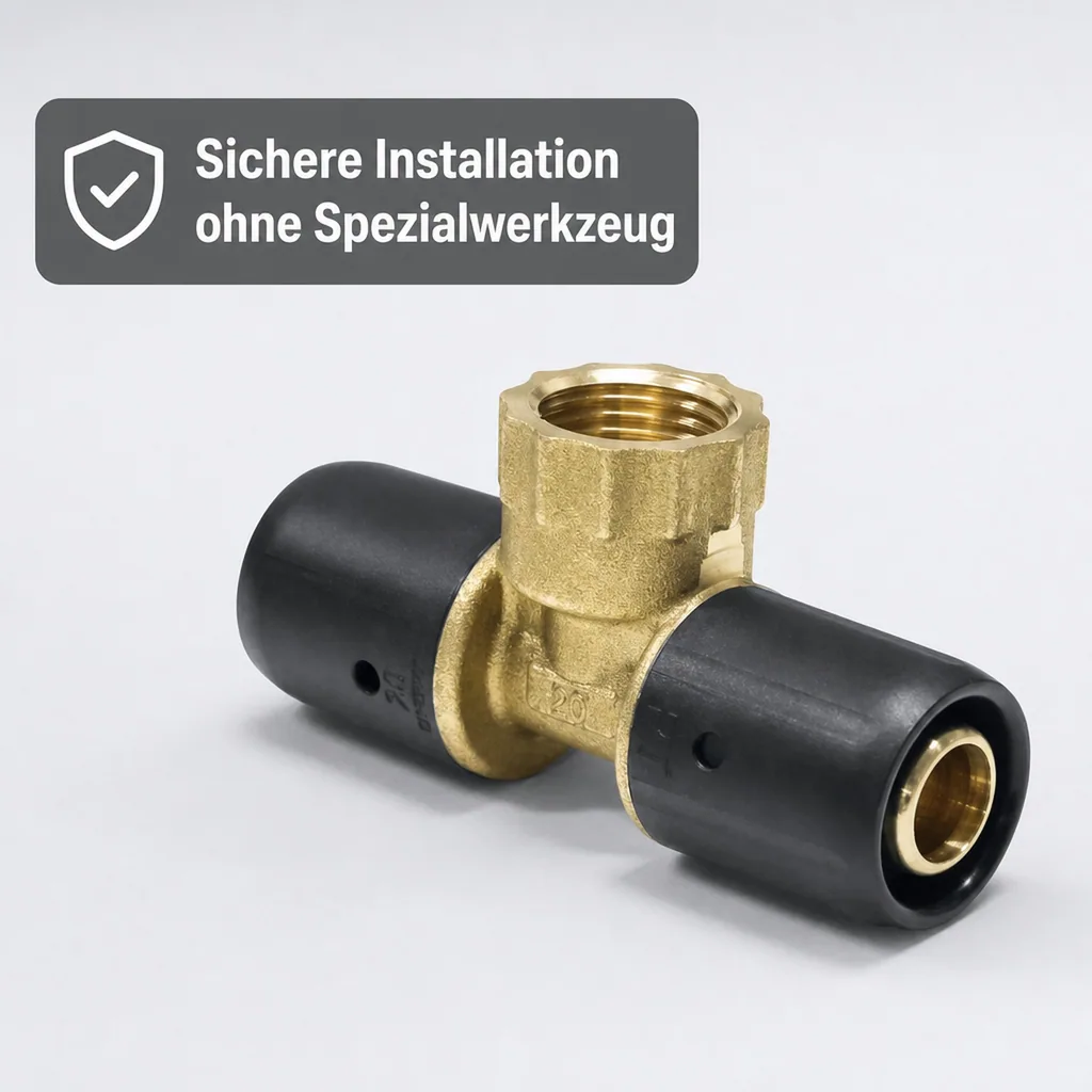 T Stück 20mm, Steckfitting, Rohrverbinder 20mm, Trinkwasserinstallation