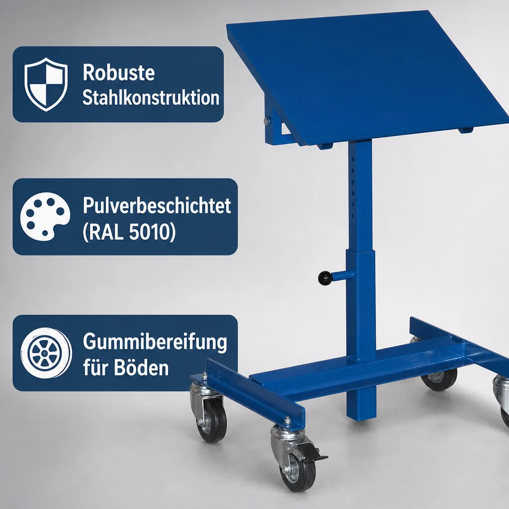 Materialständer, neigbar, höhenverstellbar, Werkstattwagen, 520-800 mm