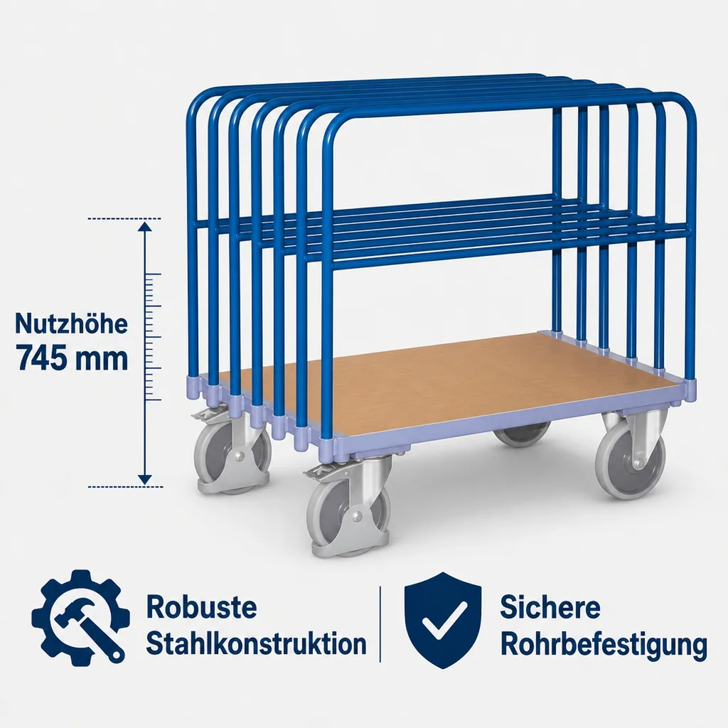 Rohrbügel, Rohrbügelwagen Zubehör, Stahl, pulverbeschichtet