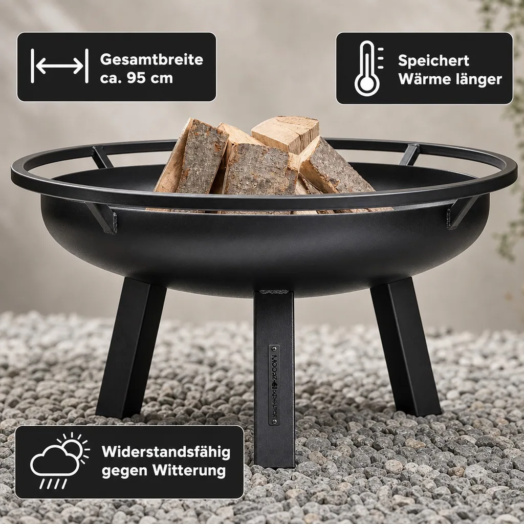 Feuerschale, Garten Feuerschale, 80 cm Stahl Feuerschale
