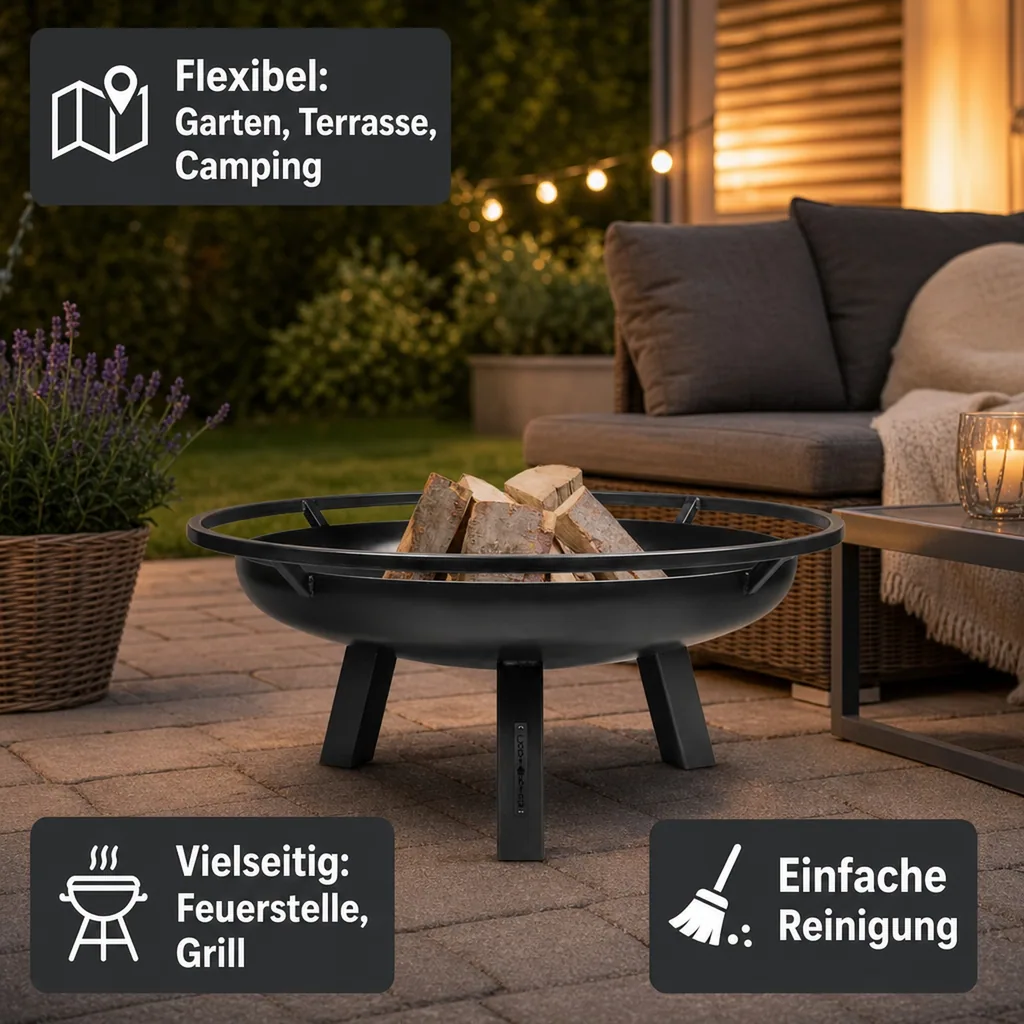 Feuerschale, Garten Feuerschale, 80 cm Stahl Feuerschale