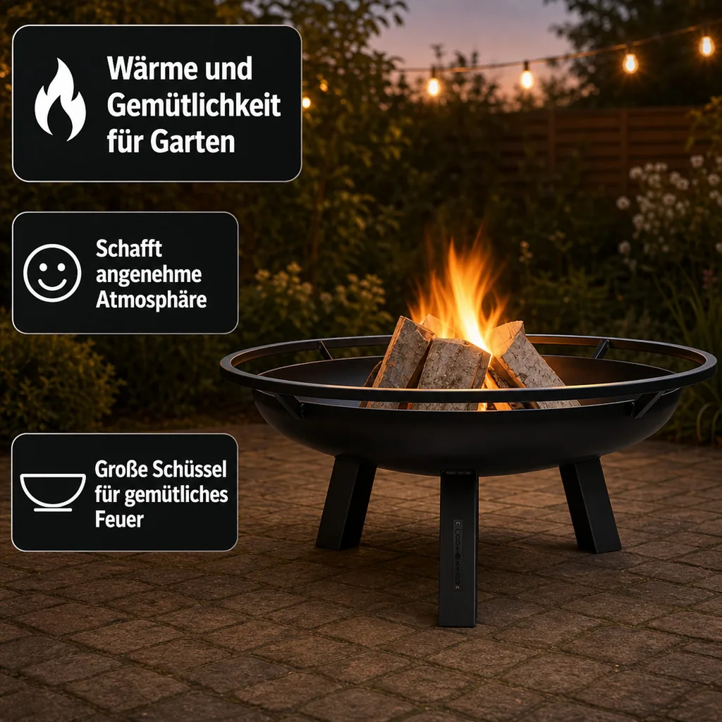 Feuerschale, Garten Feuerschale, 80 cm Stahl Feuerschale