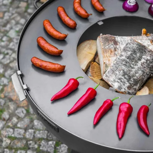 Grillplatte für Feuerschale 102cm, Naturstahl, mit 4 Griffen, Grillzubehör