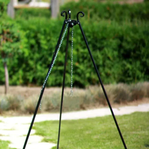 Schwenkgrill Set, Dreibein, Doppelrost 80/40cm, Gartengrill