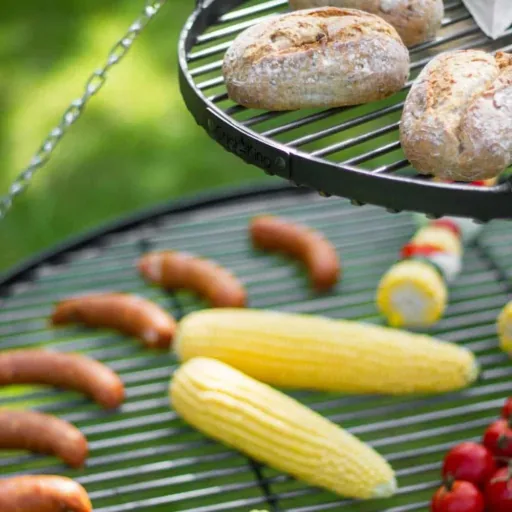 Schwenkgrill Set, Dreibein, Doppelrost 80/40cm, Gartengrill