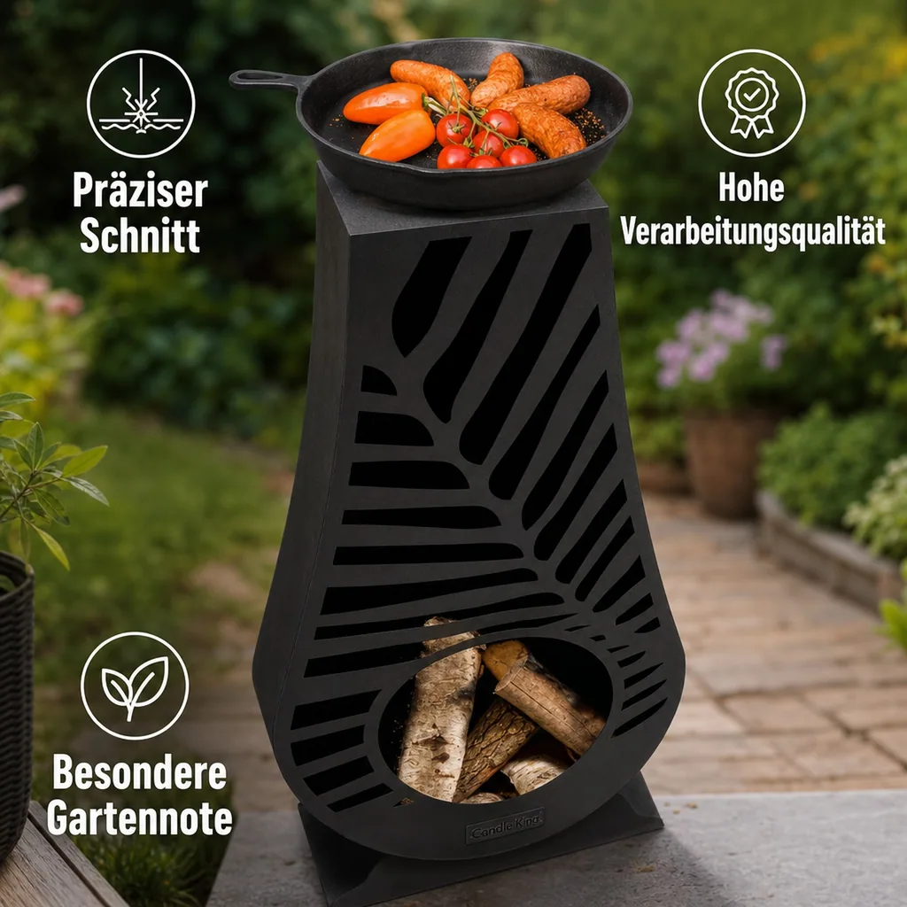 Gartenkamin Stahl, LIMA, Feuerstelle Garten, Aussenkamin