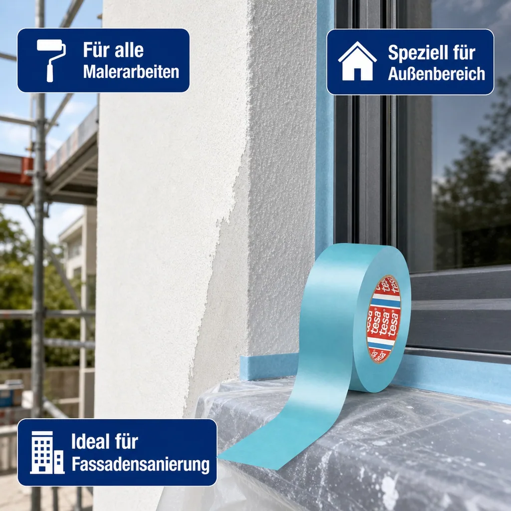 tesa tesakrepp 4438 UV Oberflächenschutzband 25 mm x 50 m (blau)