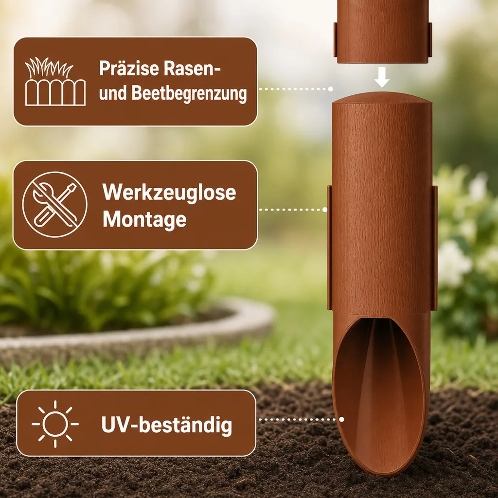 Gartenpallisade 4 Standard Rot 2,30m