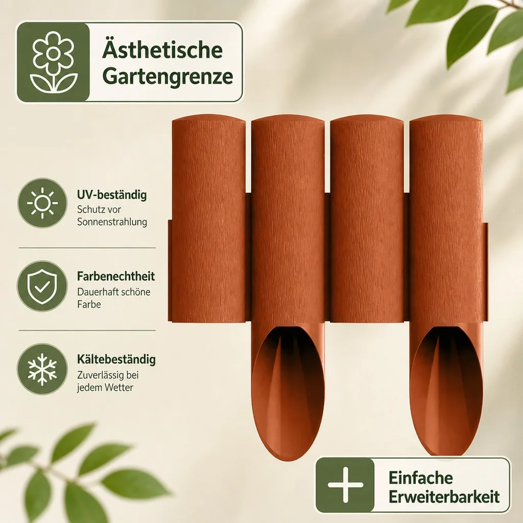 Gartenpallisade 4 Standard Rot 2,30m