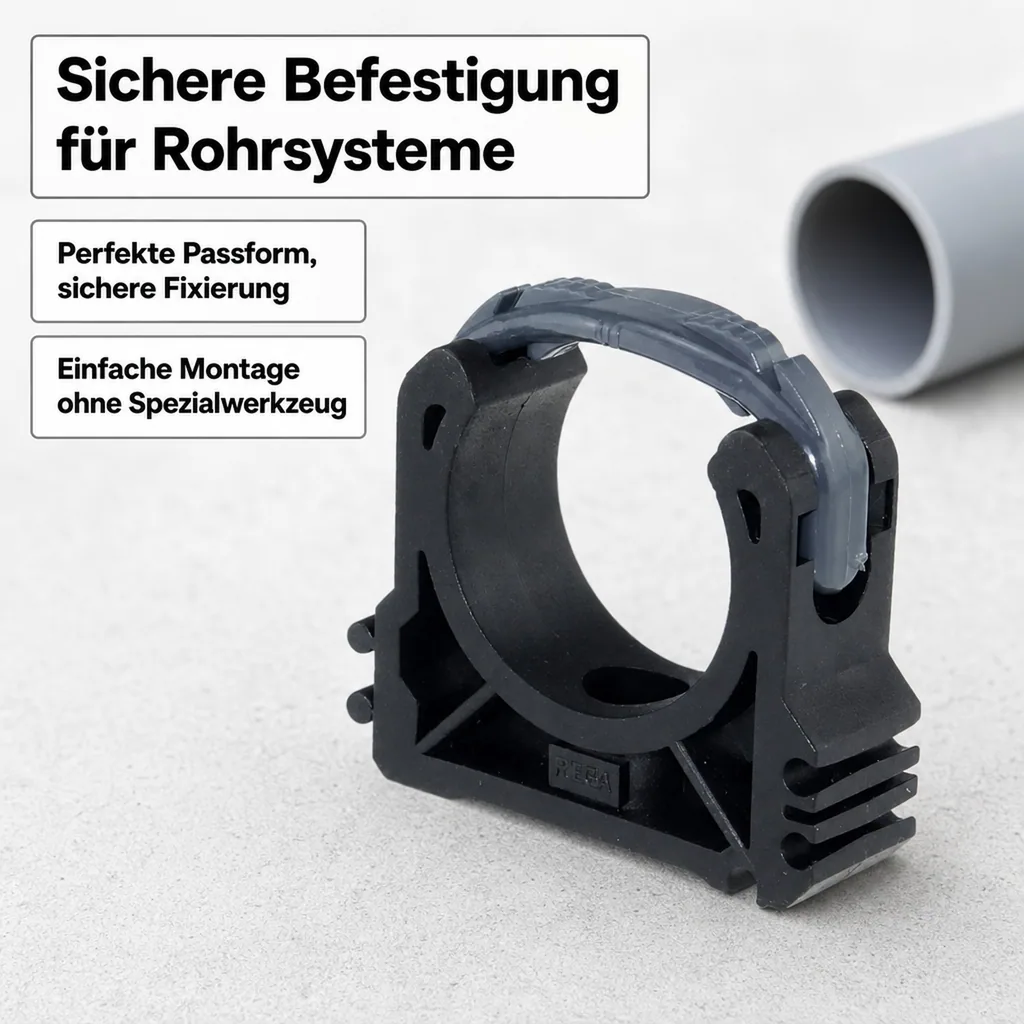PVC Rohr 63mm, Rohrklemme, PVC-U Rohr
