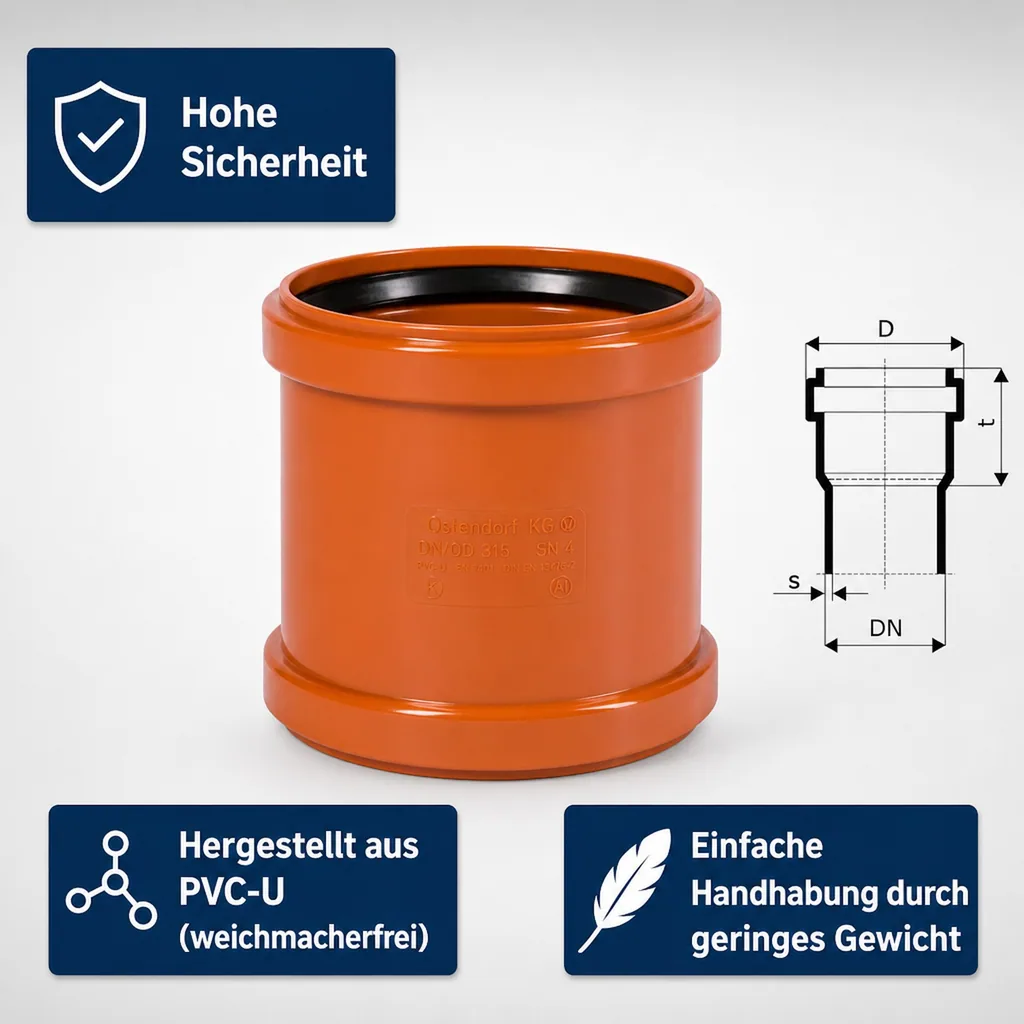 KGMM Doppelmuffe DN/OD 315
