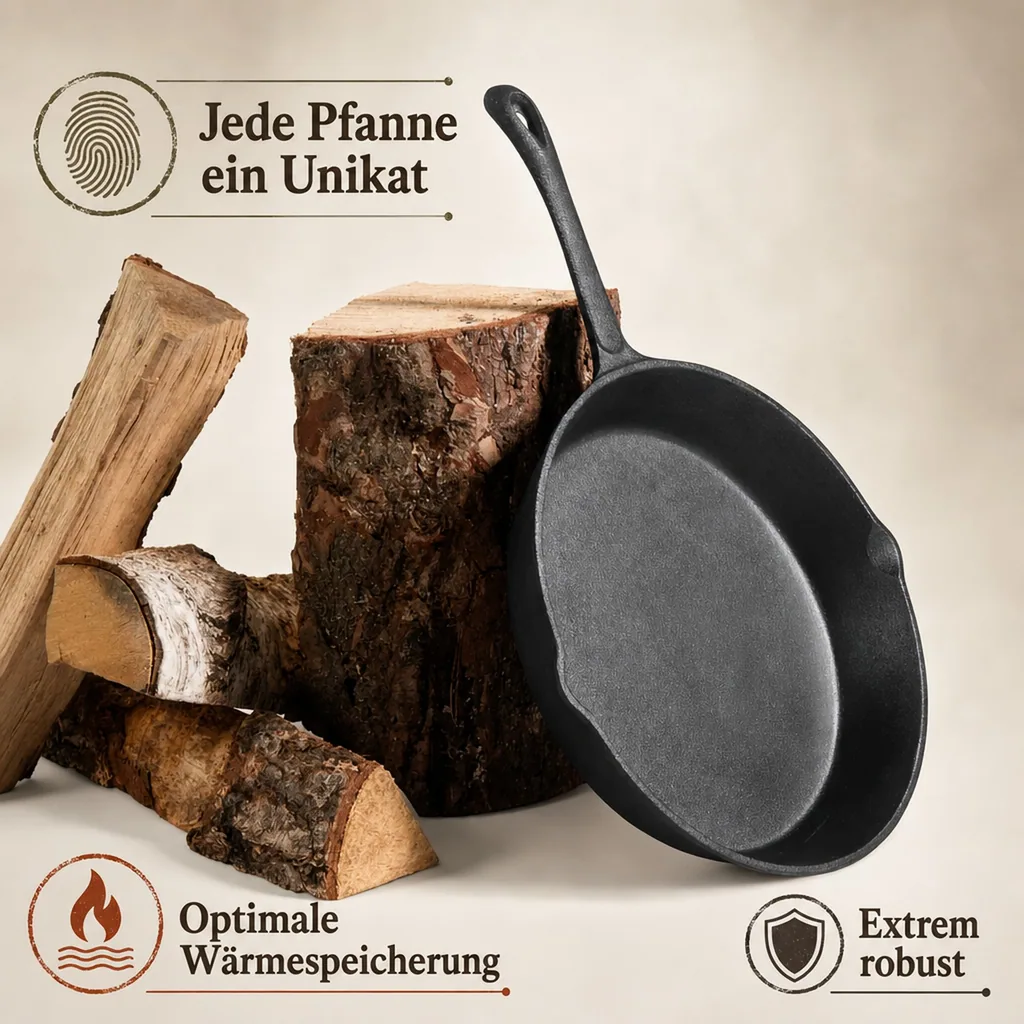 Gusseisenpfanne 28 cm, vielseitig, robust & handgefertigt