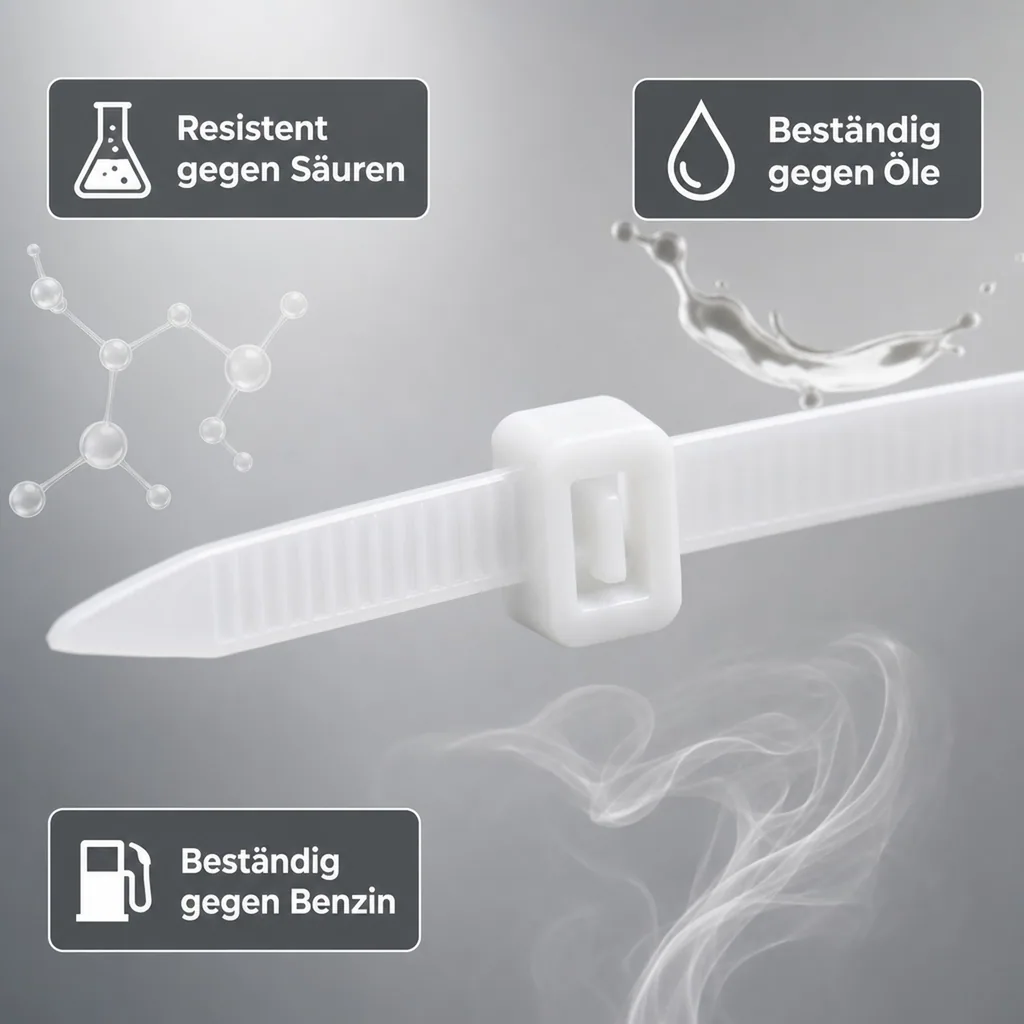 Kabelbinder 250x7,6mm, 100 Stück, natur weiss, PA6.6, Standard Kabelbinder
