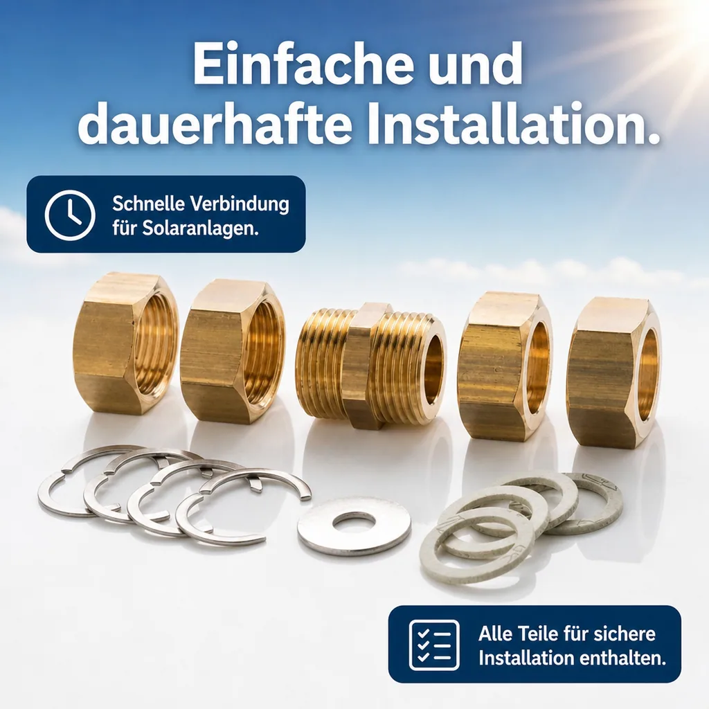 Wellrohr Edelstahl Solar, Verschraubung Set DN20, Solar-Tube ECO