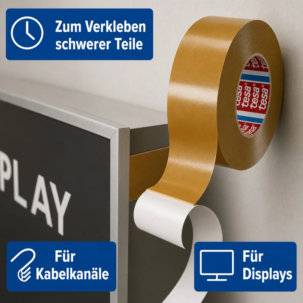 tesa doppelseitiges Klebeband 4970 PP 50 mm x 50 m (weiß)
