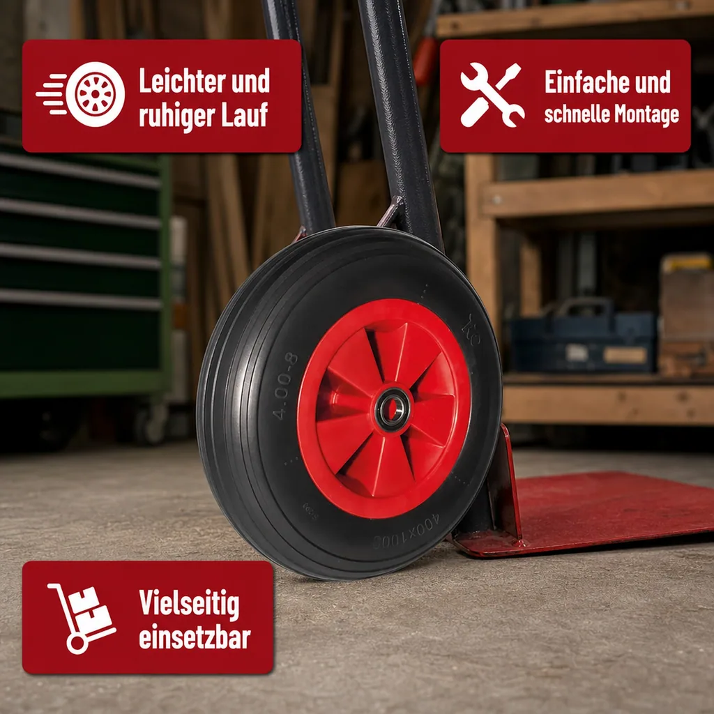 PU Rad 390x90mm, pannensicher, für Handwagen