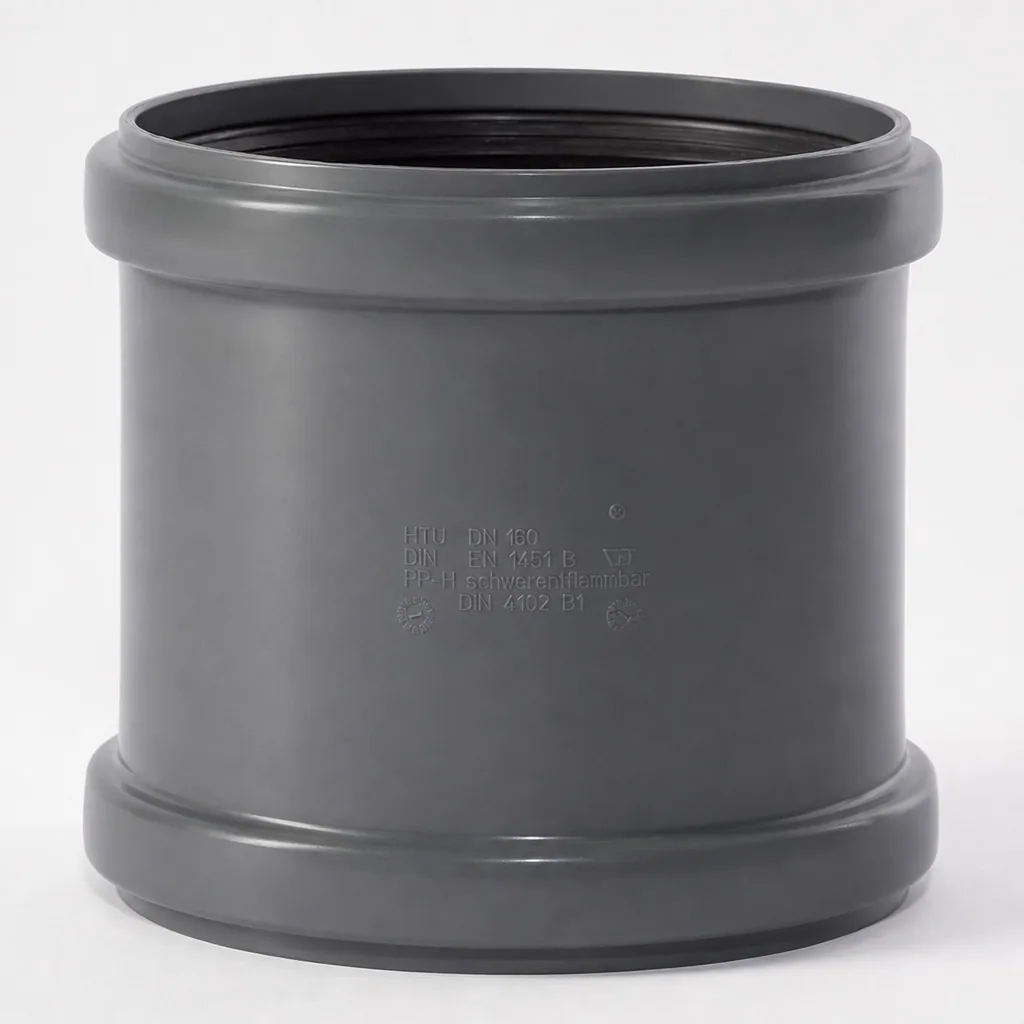 HT Rohr 160, Überschiebmuffe DN 160, Abwasserrohr HT, Muffe