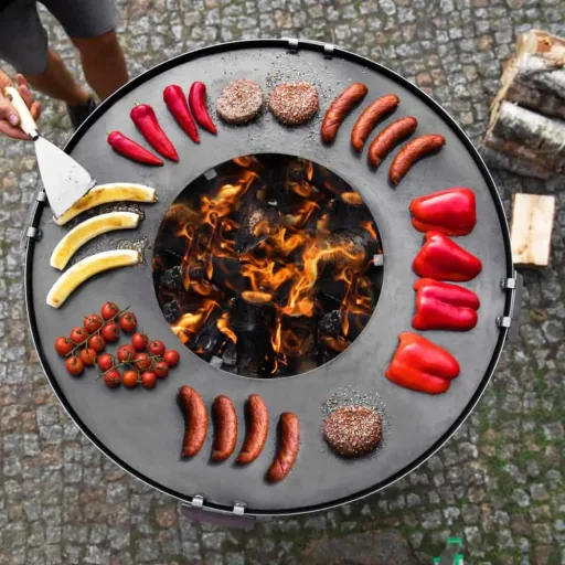 Grillplatte Feuerschale 98 cm, Stahl, Grillzubehör