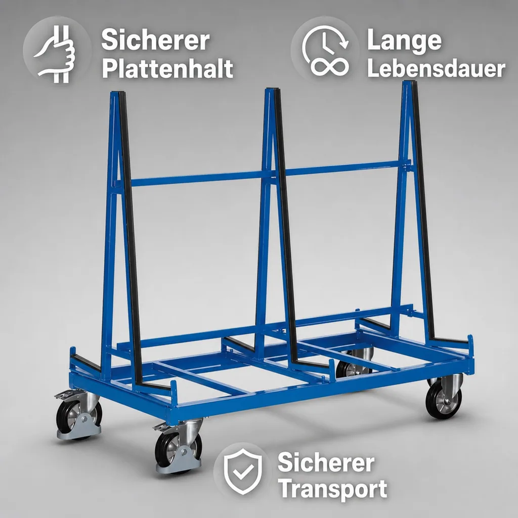 Plattenwagen, zweiseitig, 1200 kg Traglast, Werkstattwagen