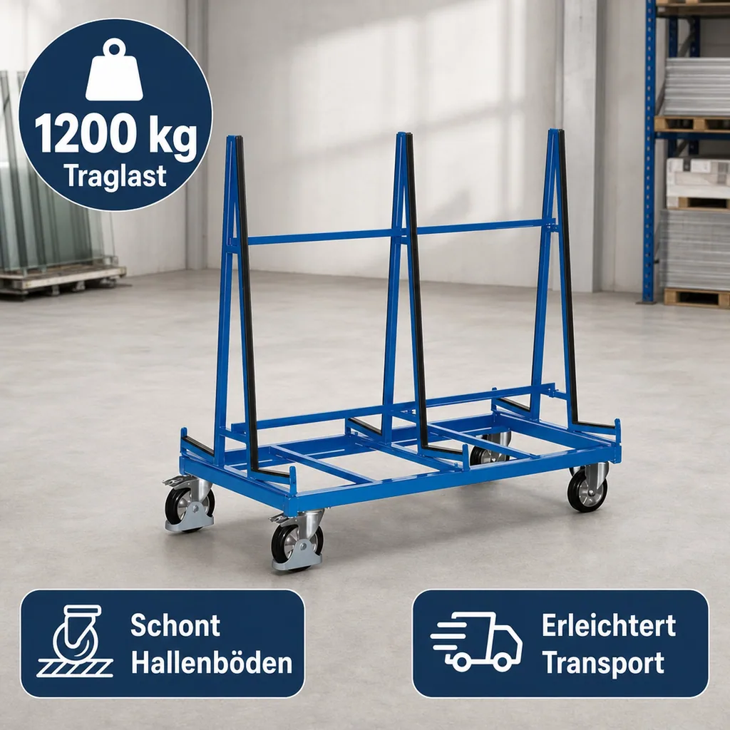 Plattenwagen, zweiseitig, 1200 kg Traglast, Werkstattwagen