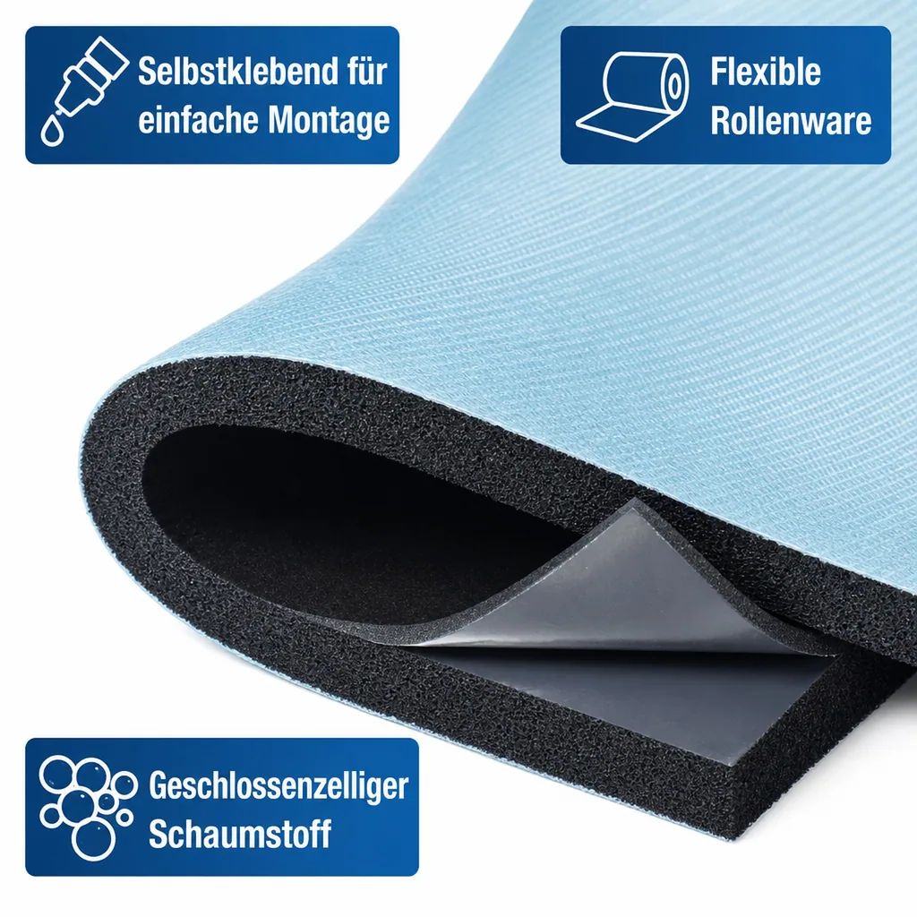 Kautschuk Isolierung selbstklebend, Platten, flexible Dämmung