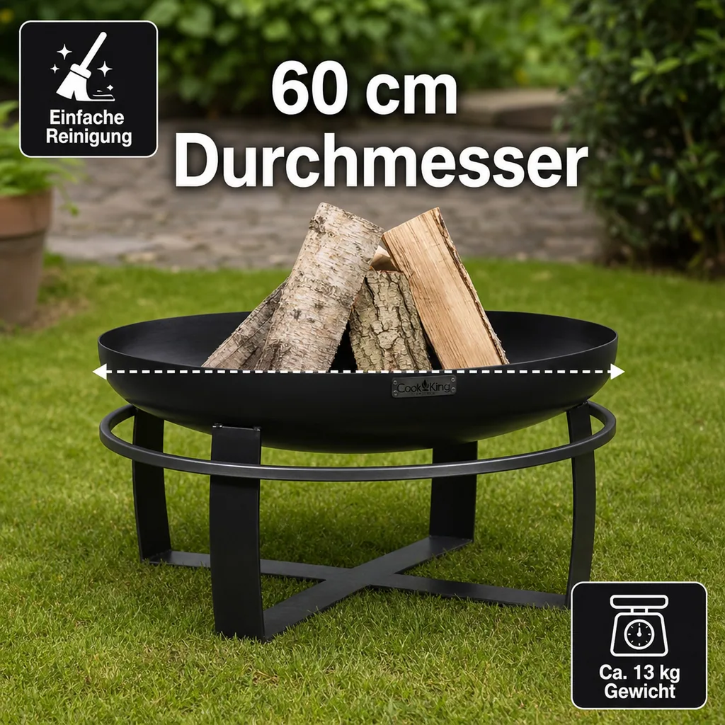 Feuerschale, Garten Feuerschale, 60 cm Stahl, handgefertigt