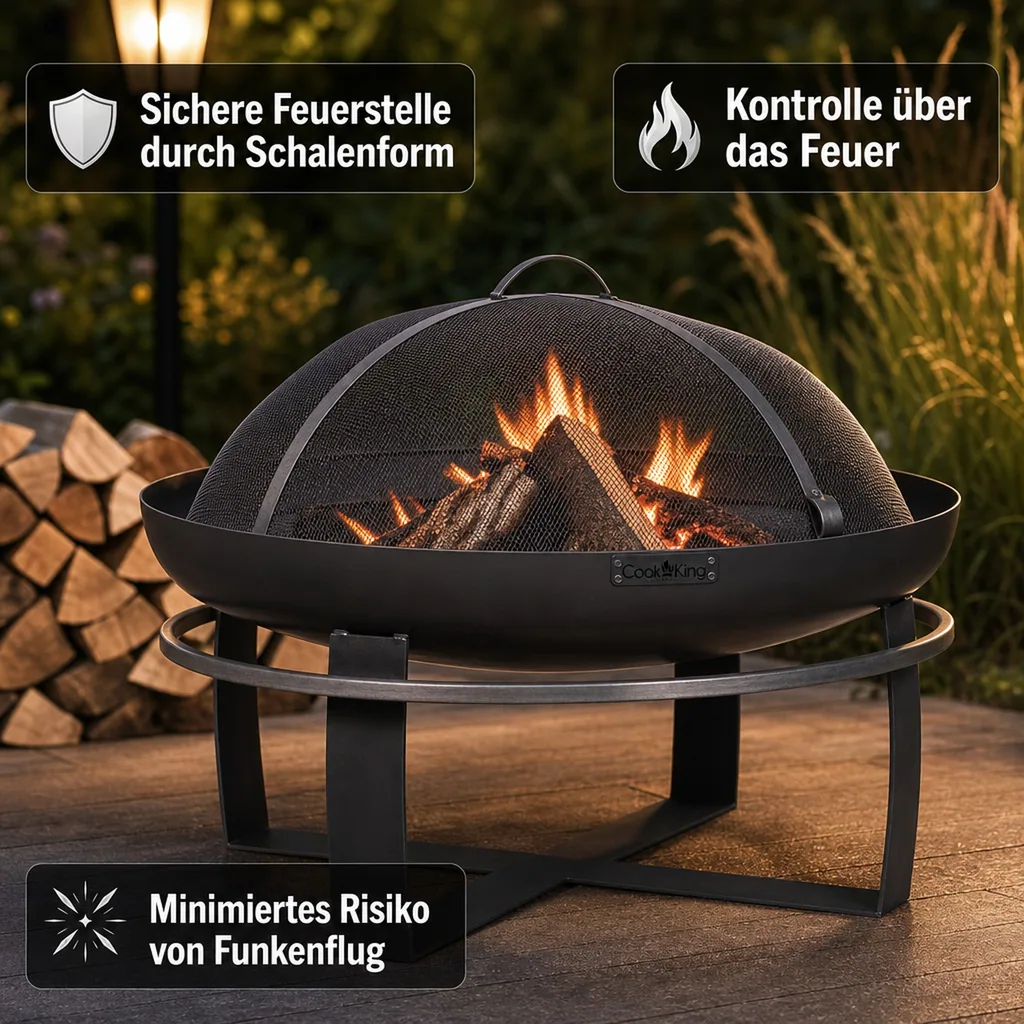 Feuerschale, Garten Feuerschale, 60 cm Stahl, handgefertigt