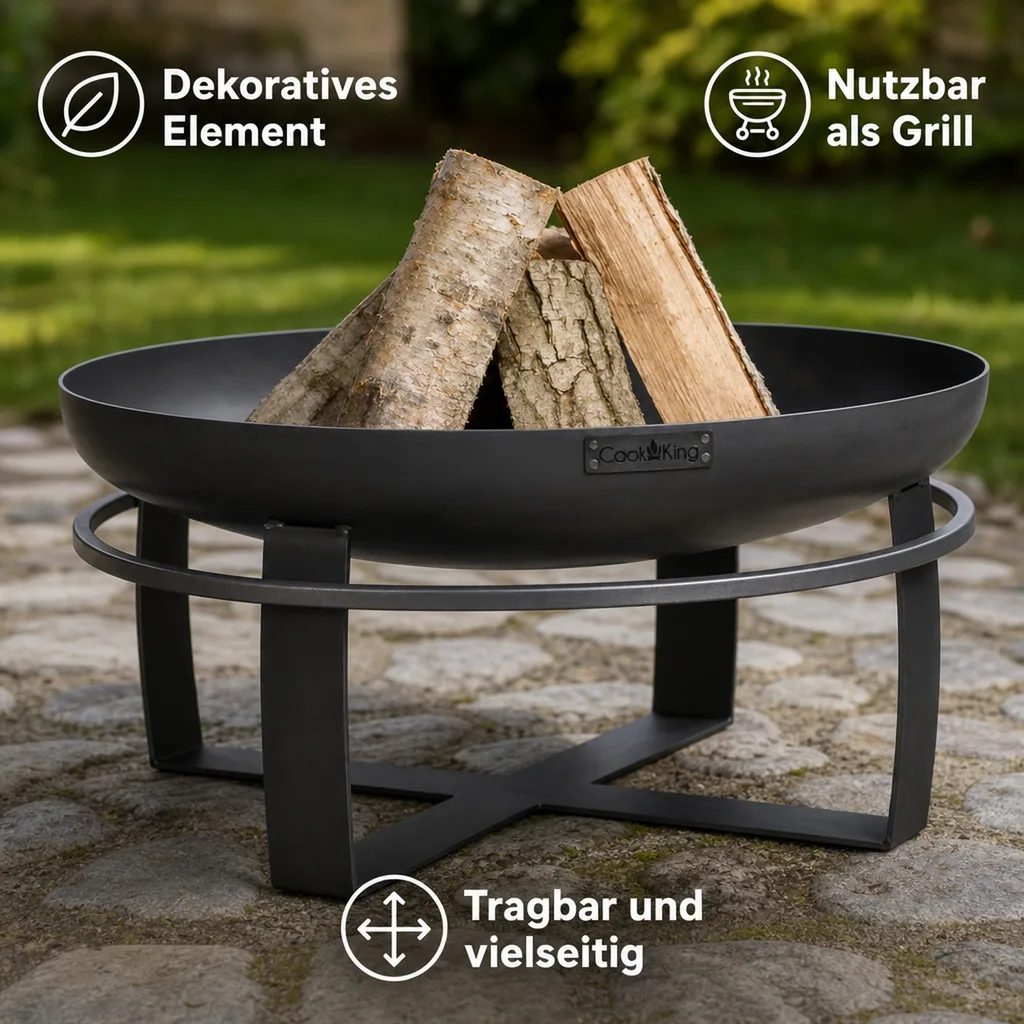 Feuerschale, Garten Feuerschale, 60 cm Stahl, handgefertigt