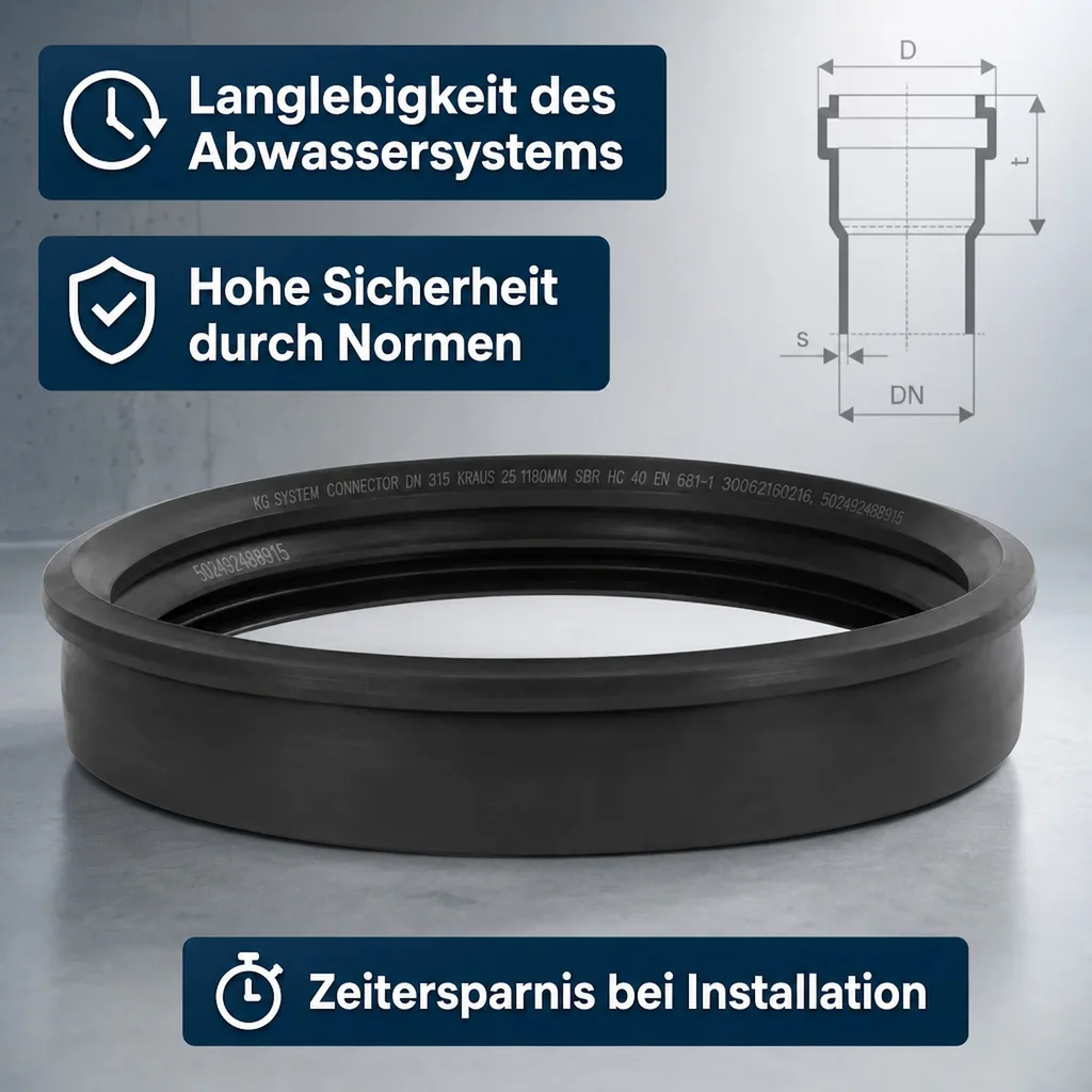 KG Rohr DN 315, Profilring, KG System Dichtung