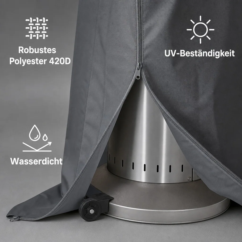 Heizpilz Schutzhülle, Abdeckhaube, wetterfest, Ø53cm, 221cm hoch